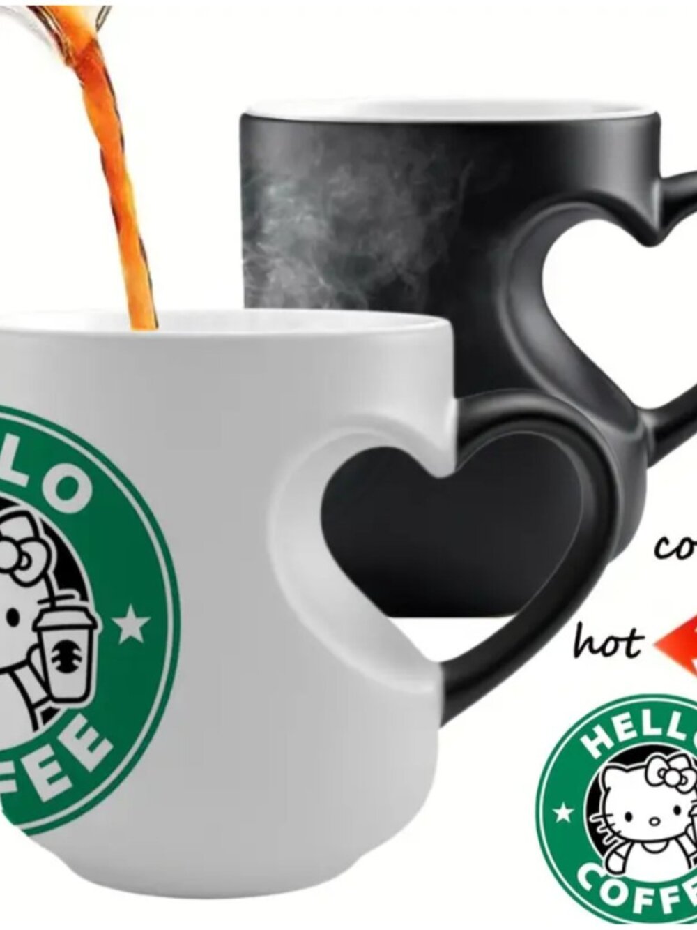 Hello Kitty Color Changing Cup Heat Magic Ceramic Coffee Mug 11oz Christmas Gift
